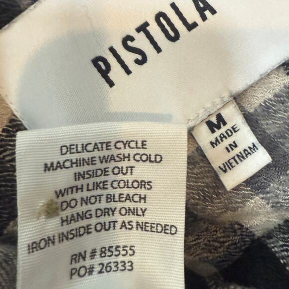 Pistola medium 1/2 button front plaid shirt button back TLS1 2805 - Picture 4 of 11